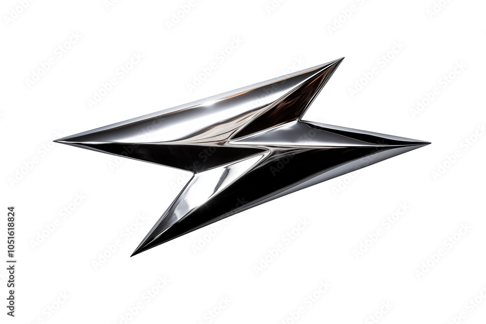metallic lightning bolt icon with shiny surface, perfect for modern y2k aesthetics for design materials on transparent background metallic lightning bolt icon with shiny surface, perfect for modern y2k aesthetics for design materials on transparent background