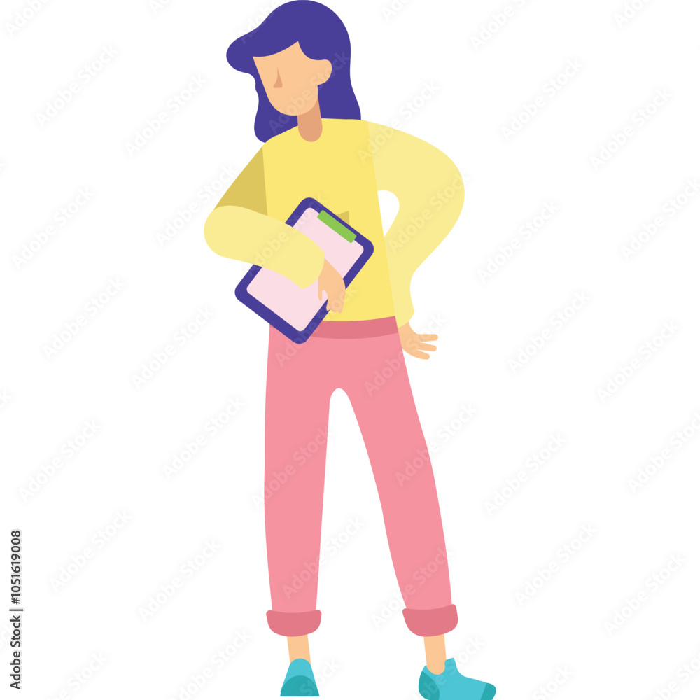 Vector woman with clipboard business people icon Vector woman with clipboard business people icon
