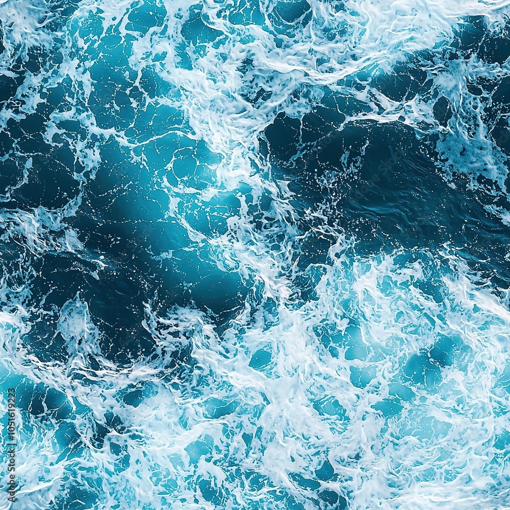 Obraz premium Water Ocean Waves Seamless Texture Pattern, Sea Water Ripples