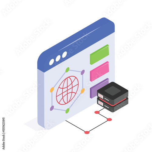 Premium isometric icon of server storage in modern style