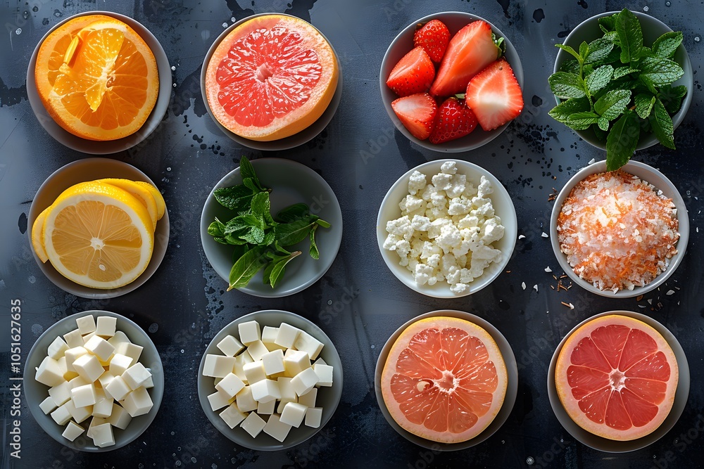 Vibrant Citrus and Fresh Ingredients for Healthy Meal Preparation and Culinary Inspiration Vibrant Citrus and Fresh Ingredients for Healthy Meal Preparation and Culinary Inspiration