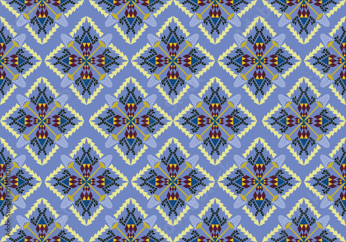 Thai pattern seamless native pattern design for carpet fabric wallpaper curtain tablecloth mattresses blanket embroidery ornament textile background bedsheet 