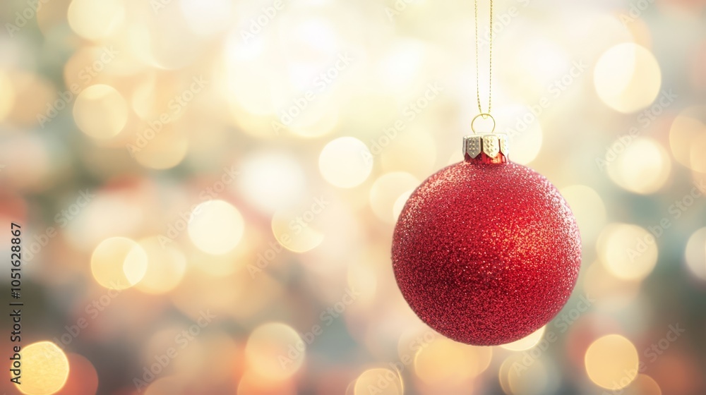 Radiant red ornament, a symbol of holiday cheer and festive decoration festive Radiant red ornament, a symbol of holiday cheer and festive decoration festive