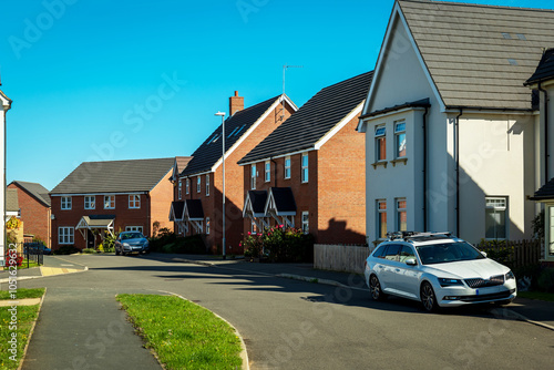 traditional detached house within residential estate in England UK