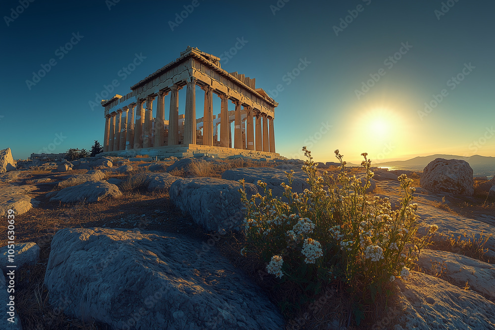 Obraz premium Sunset Over Ancient Ruins