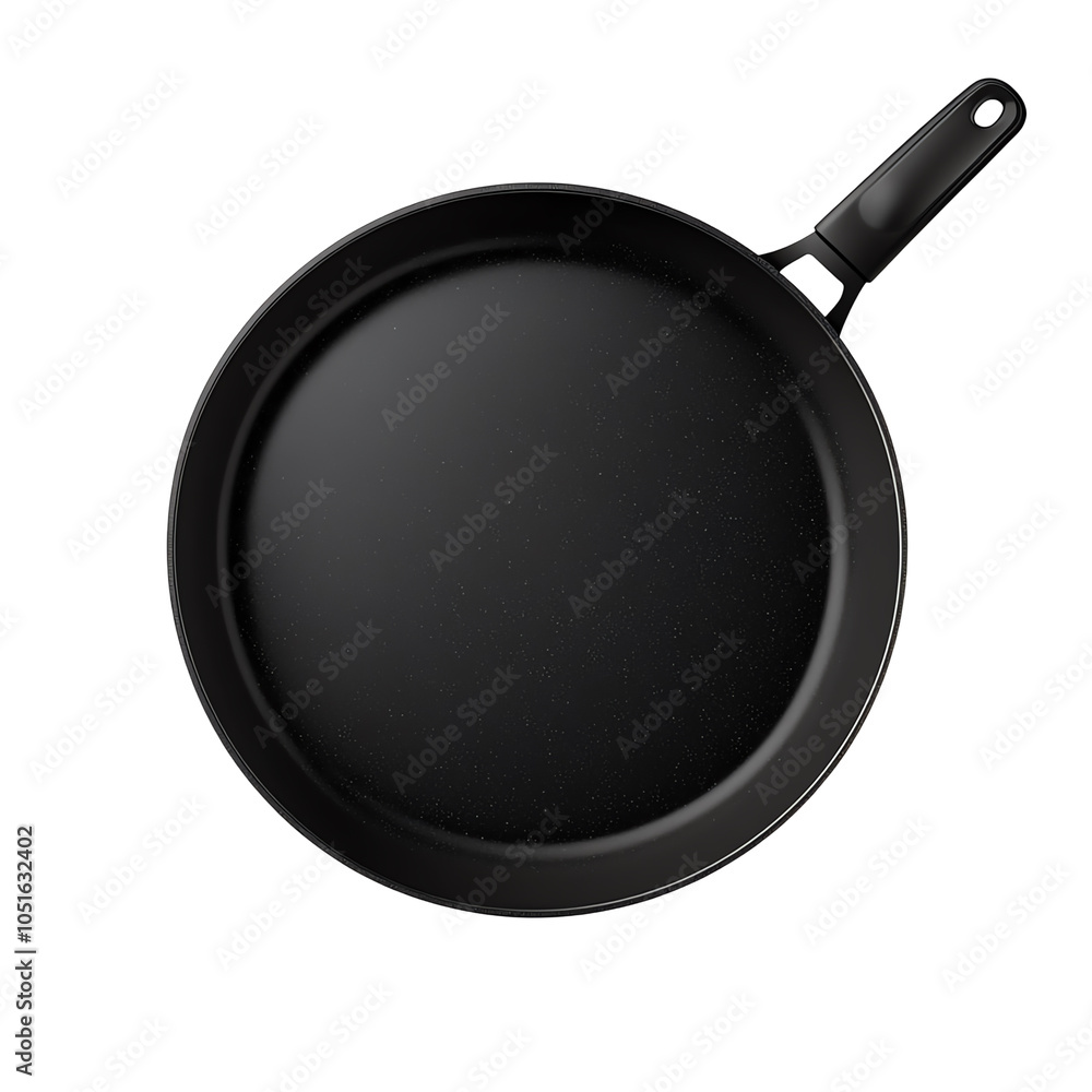 Black frying pan on white isolated background, high-quality kitchen equipment. Black frying pan on white isolated background, high-quality kitchen equipment.