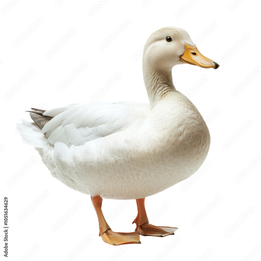 White Duck Isolated on White Background for Nature and Wildlife Themes, isolated on transparent background, PNG Format White Duck Isolated on White Background for Nature and Wildlife Themes, isolated on transparent background, PNG Format