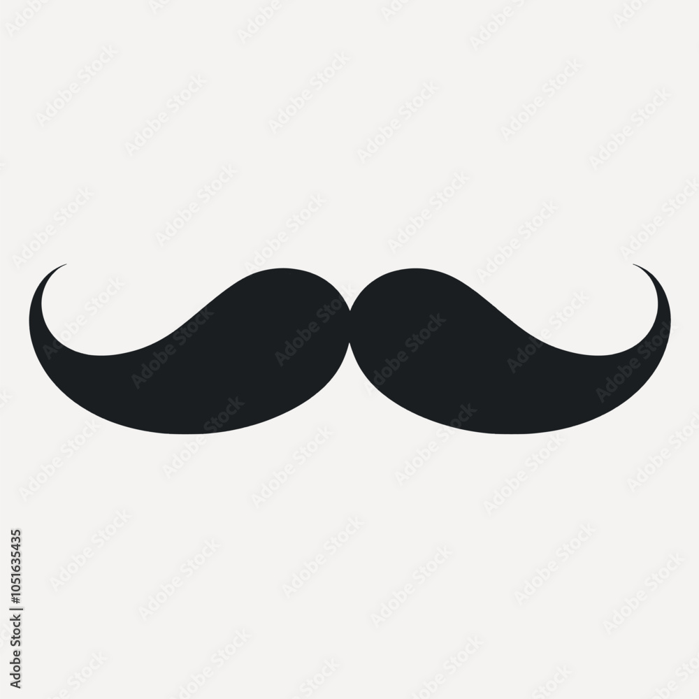 Classic black handlebar mustache silhouette Classic black handlebar mustache silhouette