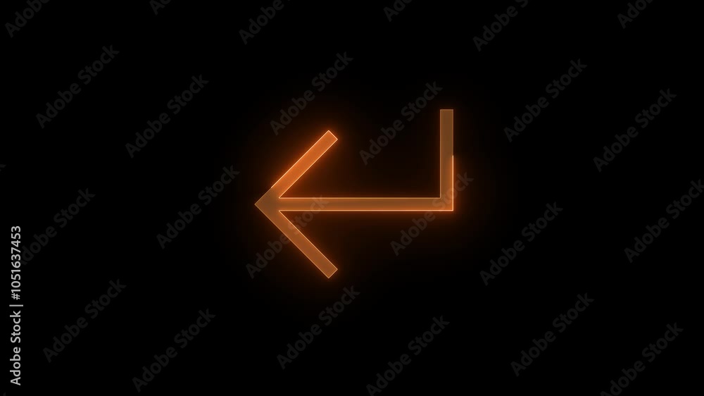 Return key arrow symbol stroke icon glowing neon animation Return key arrow symbol stroke icon glowing neon animation