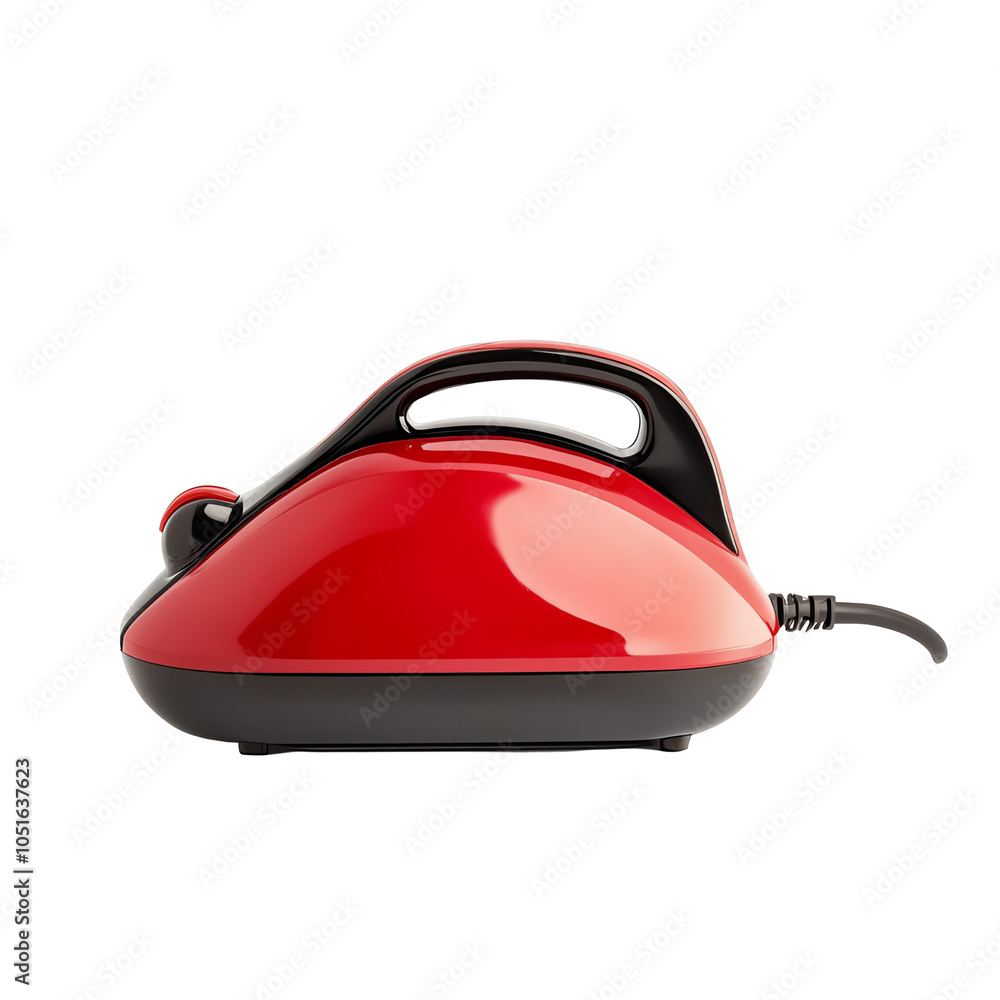 Red steam iron on a white isolate background. Red steam iron on a white isolate background.