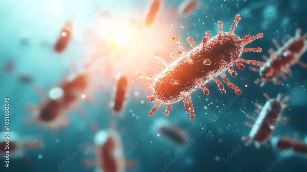 Intricate microscopic view of bacteria cells Intricate microscopic view of bacteria cells
