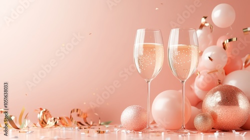 Celebrate in style with pink and goldaccented champagne flutes, add a touch of glamour to your next special occasion photo