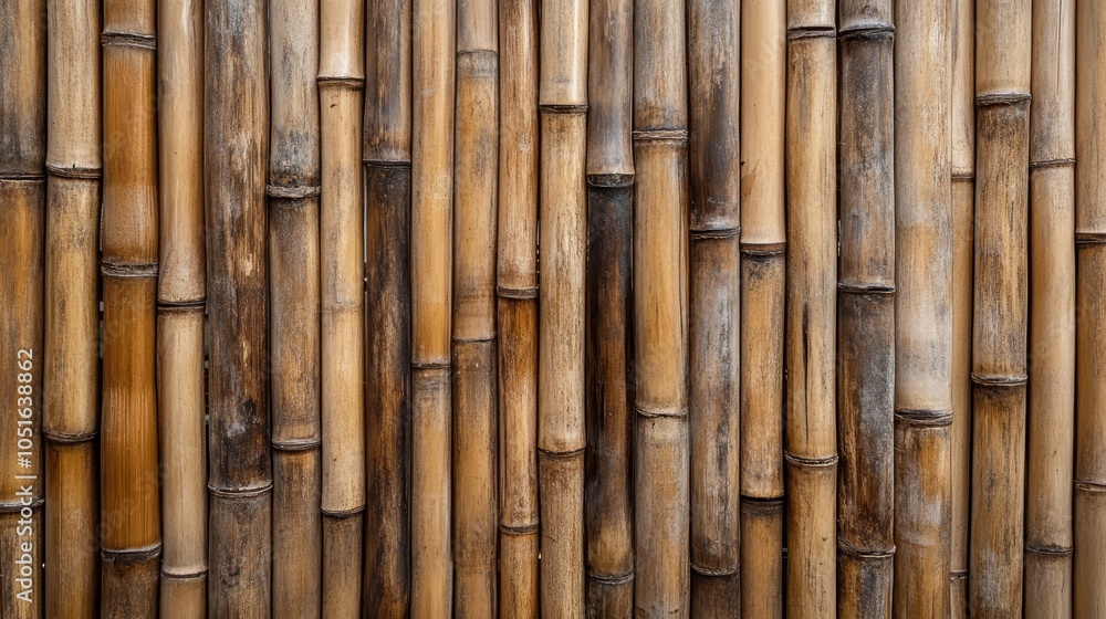 Fototapeta premium Bamboo wall texture, natural asian style decor for a zen background
