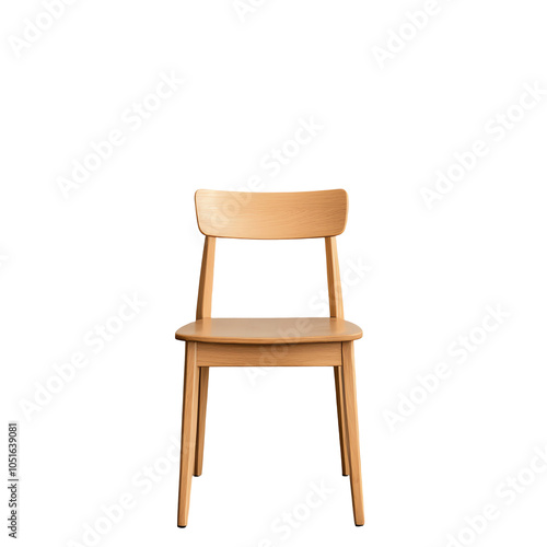 Wallpaper Mural Stylish wooden chair, minimalistic design, isolated on white background. Torontodigital.ca