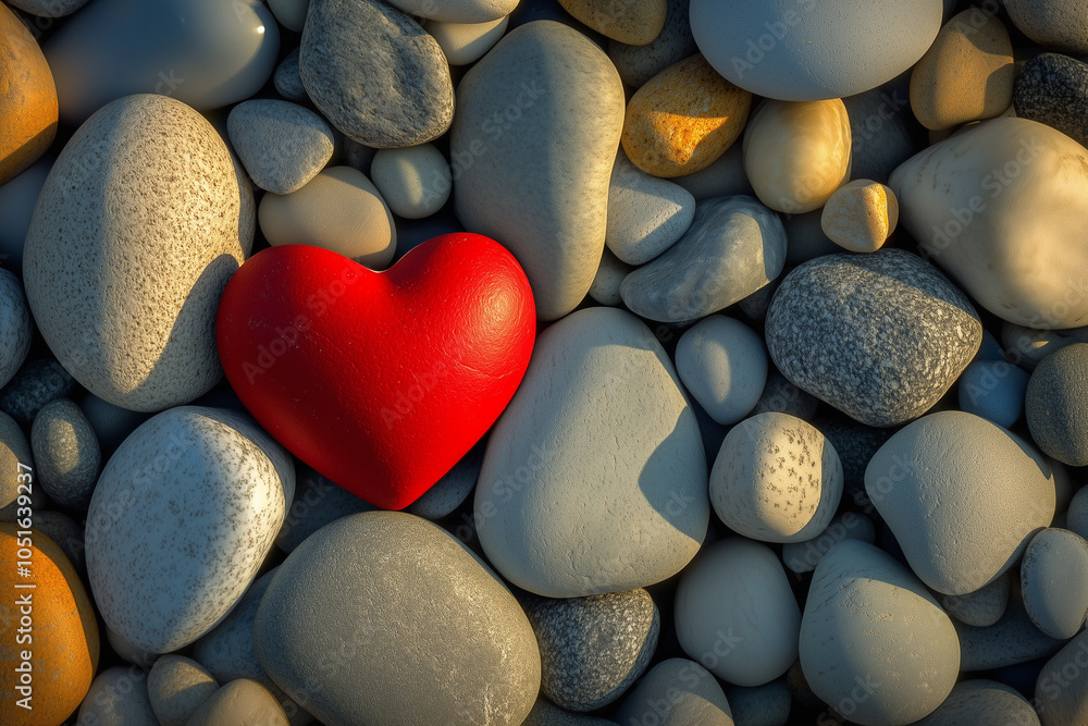 Obraz premium Vibrant Heart Among Stones