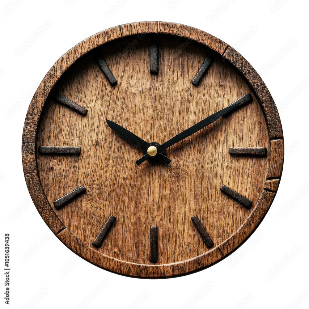 custom made wallpaper toronto digitalVintage Wooden Clock Isolated on White Background for Home Decor and Crafts, isolated on transparent background, PNG Format
