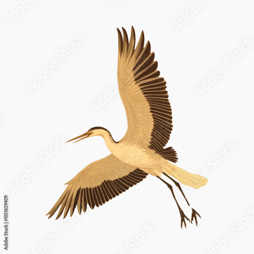 Elegant bird in flight illustration