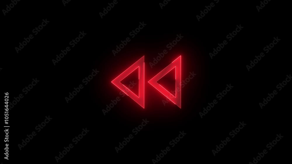 Rewind stroke icon glowing neon animation Rewind stroke icon glowing neon animation