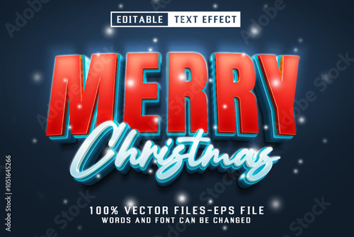 Merry Christmas 3d Text - Editable Text Effect