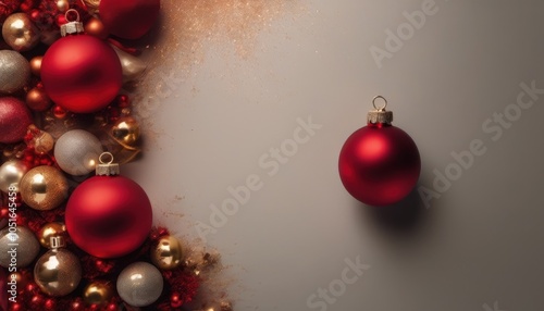 red and gold christmas balls