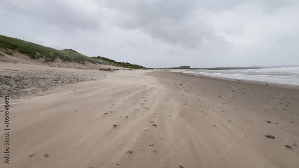 Storm Ashley on west coast Ireland, doonbeg beach sand storm on beach and wild atlantic Storm Ashley on west coast Ireland, doonbeg beach sand storm on beach and wild atlantic