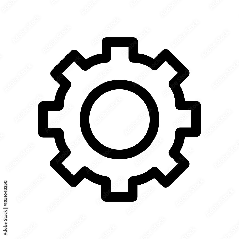 Settings icon in black, outline style and transparent background
Settings icon in black, outline style and transparent background