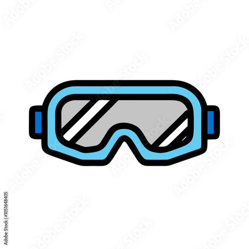 Snow goggles on a white background, minimalistic design, copy space