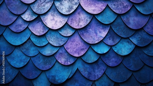 Wallpaper Mural Blue and purple scales pattern, textured design, artistic background Torontodigital.ca