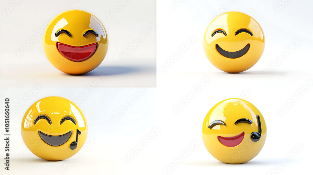 Fototapeta premium 3D face with music note