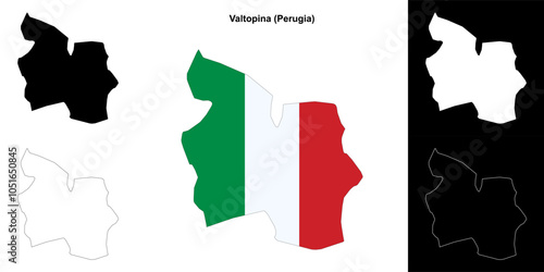 Valtopina (Umbria) outline map set