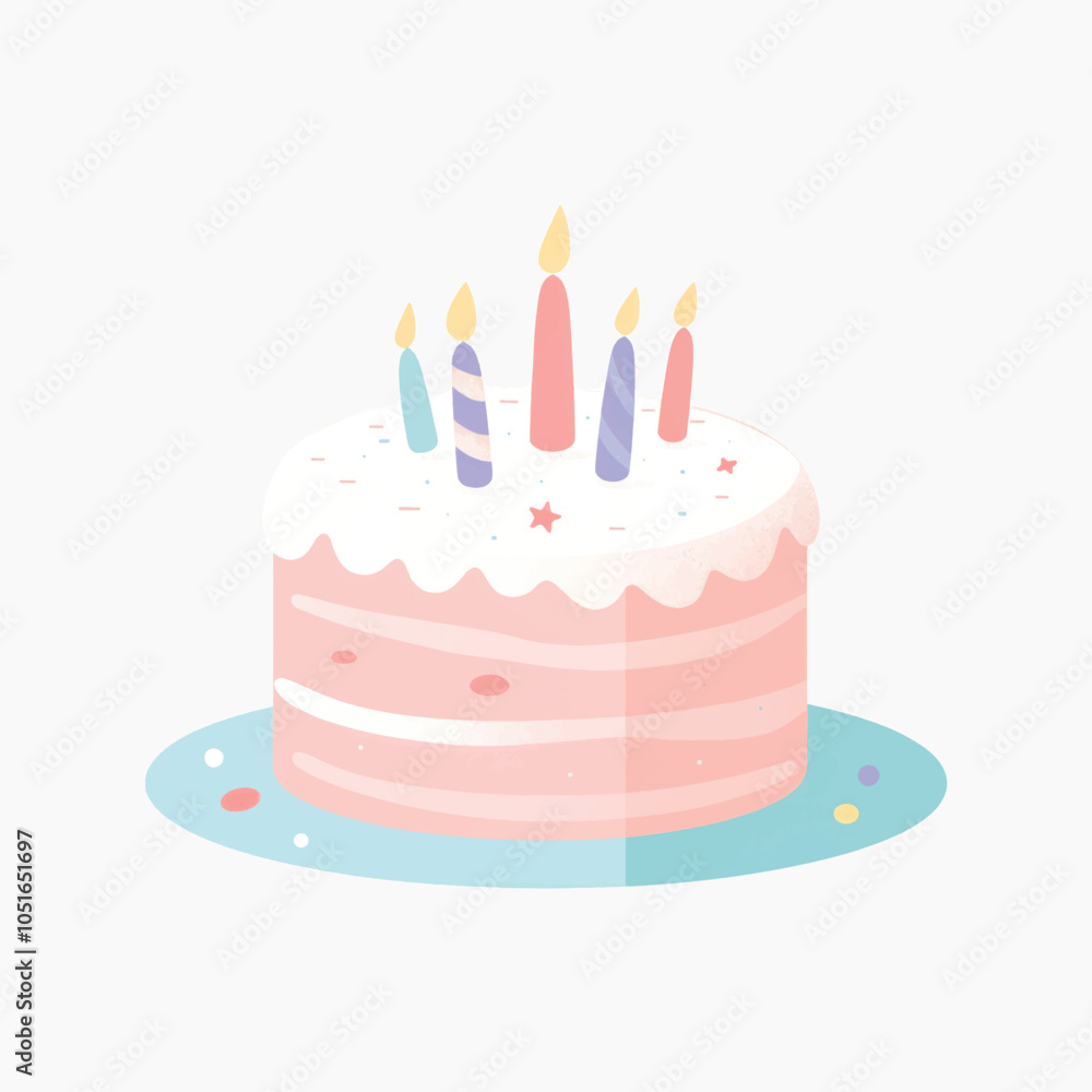 Whimsical birthday cake illustration Whimsical birthday cake illustration