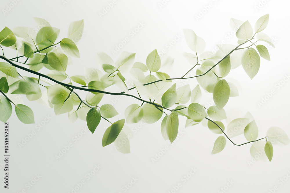 Fototapeta premium Fresh Green Leaves on a Branch