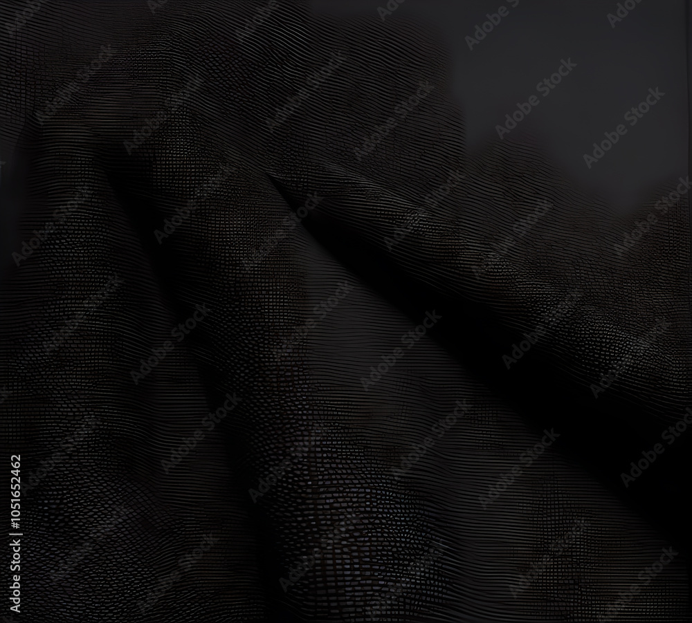 Fototapeta premium fabric texture, natural linen canvas as.Close-up of a smooth, slightly reflective black fabric showcasing its texture and subtle lighting highlights, creating an elegant and sleek appearance.generativ