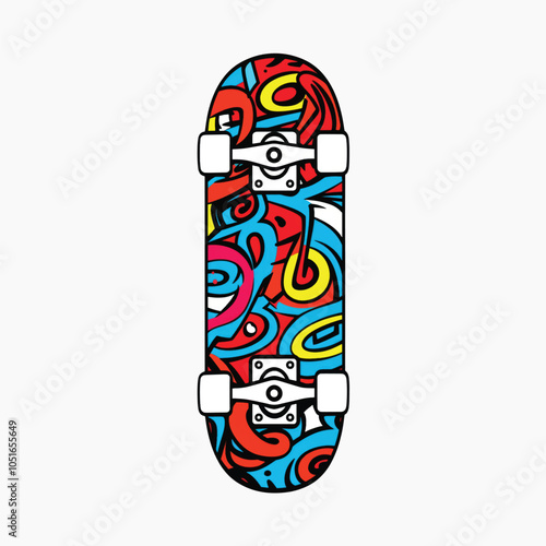 Colorful abstract skateboard design