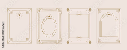 Vintage deco frame. Abstract decoration template for a4 vertical design