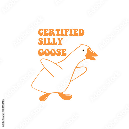  silly goose designs for tshirt design printing vector illustration with fonts photo