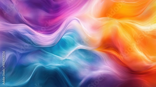 Wallpaper Mural Colorful abstract waves, vibrant hues of purple, blue, orange, and pink Torontodigital.ca