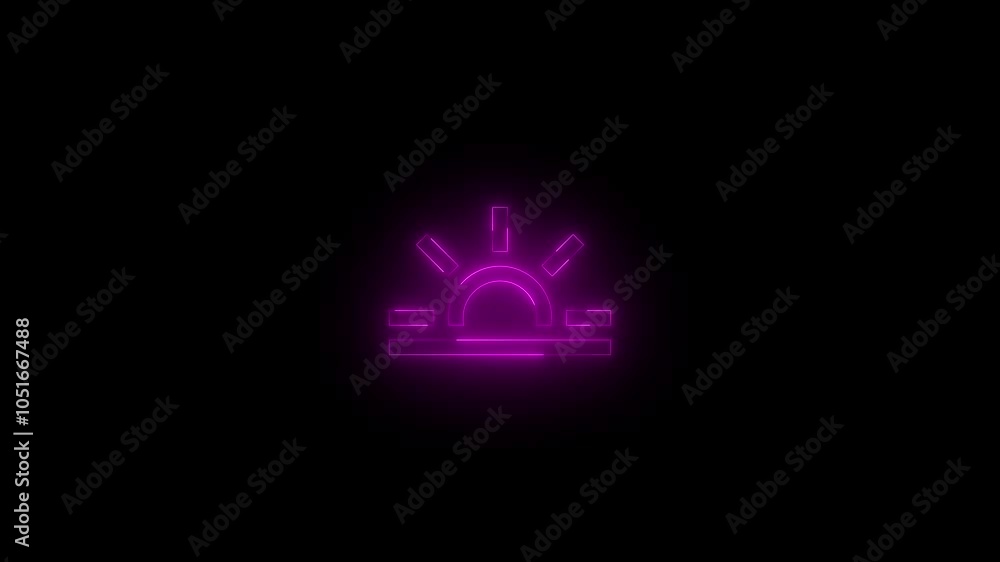Neon keyboard brightness icon glowing black background animation Neon keyboard brightness icon glowing black background animation