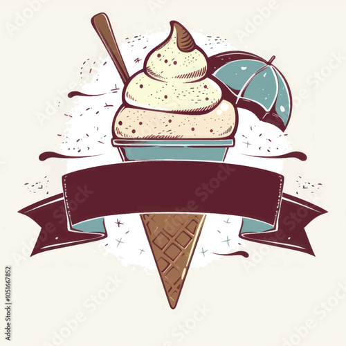 Ice cream logo dessert creme food.