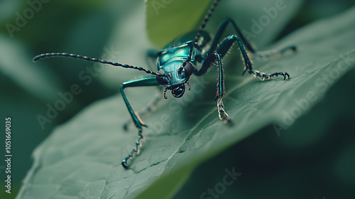 Stunning Macro Photography of a Tiger Beetle (Cicindelinae spp.) in Its Natural Habitat photo