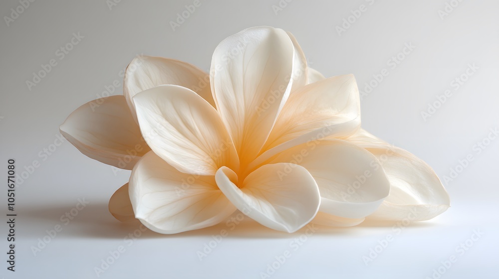 Delicate elegance of a soft white flower in natural light Delicate elegance of a soft white flower in natural light