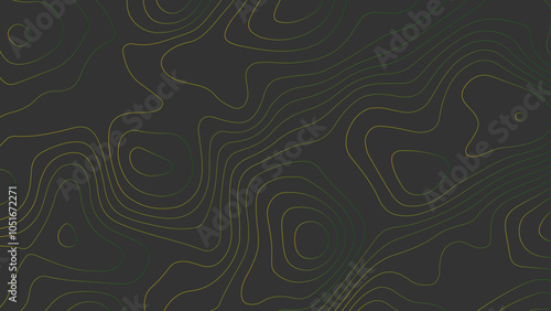 Geometric paper cut black luxury background and elements, geographic line map with elevation assignments.paper texture Imitation of a geographical map shades