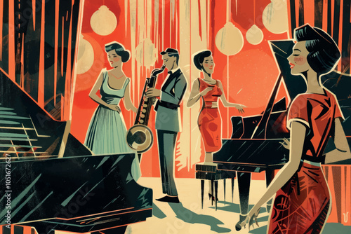 Vintage jazz band performance art