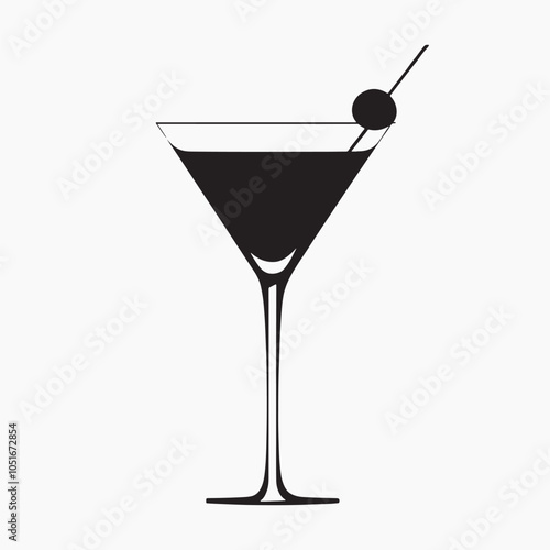 Elegant martini glass silhouette