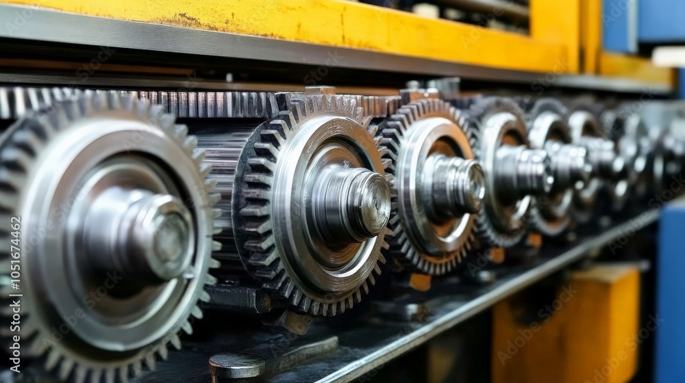 Fototapeta premium Industrial Gears in Motion Symbolizing Innovation