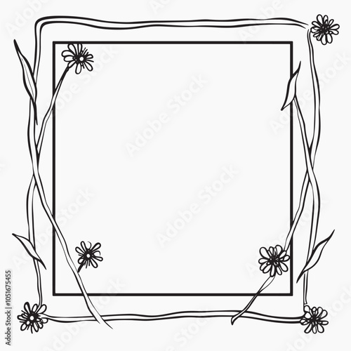 Elegant floral frame design