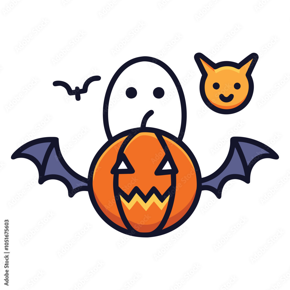 Fototapeta premium Spooky Halloween Vector Designs: Creepy Creatures and Festive Fun