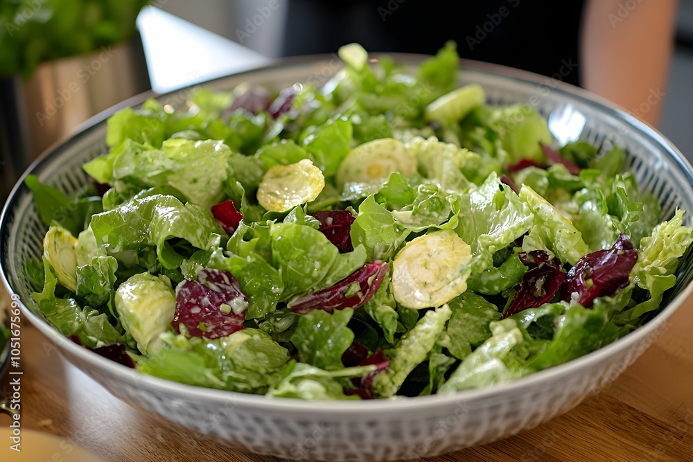 Homemade mixed greens salad with sliced cucumbers Homemade mixed greens salad with sliced cucumbers