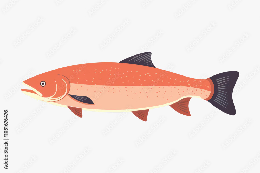 Fototapeta premium Illustrated salmon fish vector graphic