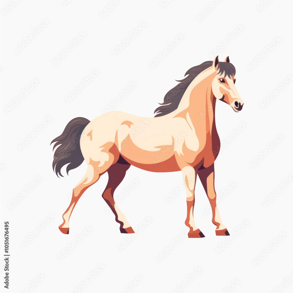Obraz premium Elegant horse illustration, standing proud.